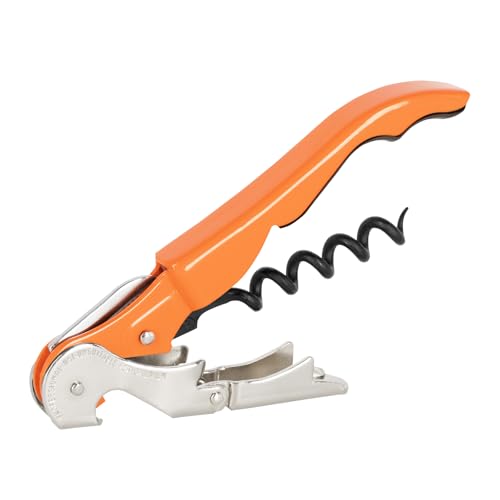 PULLTAP'S GENUINE Classic 500 Naranja - Sacacorchos de camarero para uso profesional - Fabricado en España - Incluye doble palanca articulada, navaja cortacápsulas y abrebotellas