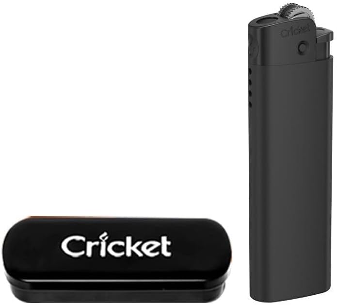 Original Cricket Windproof Torch Lighter Refillable Jet Flame Portable Butane Gas Lighter Gift Box Included (Black)