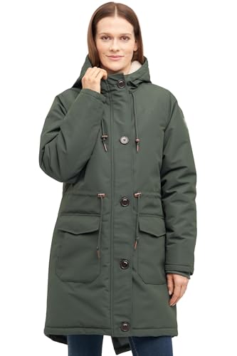 derbe Friese-Festholm - Winterjacke, Größe:40, Farbe:deep forest/off white