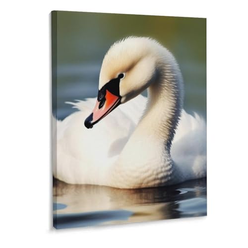Toile murale petit cygne mignon SmtSec 30,5x40,6 cm pour decoration de chambre