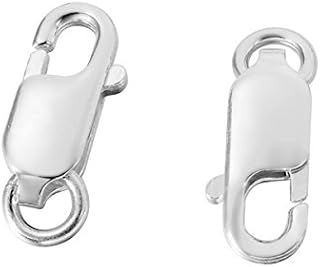 YF 5PCS 925 Sterling Silver Lobster Clasp for DIY Crafting Jewellery Making 12mmx5.5mm
