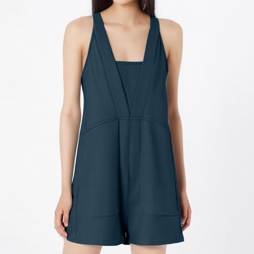 Image of Summer Rompers for Women 2026 Spring Flowy Dressy Casual Boho Jumpsuits Beach Comfy Linen Athletic Overalls