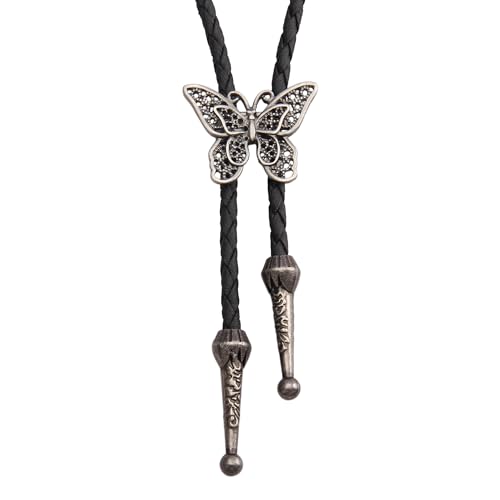 Image of GelConnie Native American Bolo Tie Rodeo Cowboy Leather Necktie Western Necklace Costume Accessories for Men,Women