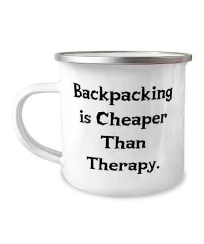 Inappropriate Backpacking Gifts, Backpacking is Cheaper Than, Unique Birthday 12oz Camper Mug Gifts For Men Women From Friends, Funny, Gift ideas, Funny mugs, Gag gifts, White elephant gifts, Secret
