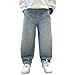 Nivne Tco Boys Baggy Jeans, Y2K Pants with Cartoon Embroidery - Fashion Loose Fit Casual Pants with Pockets for Kids. (US, Age, 12 Years, Blue)