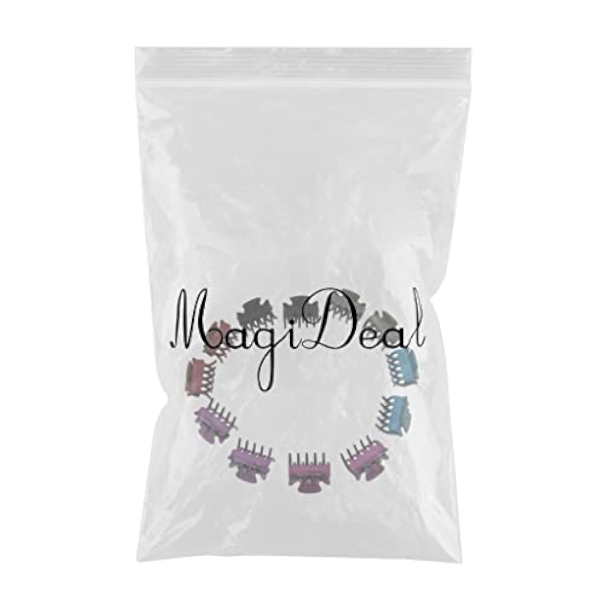 12 Resin Mini Hair Claws Clip Set, Pearlescent