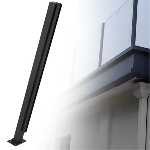 Outdoor Deck Fence Glass Railing Post, Patio Deck Balcony Vitreous Balustrade Column, Indoor Stair Railing Kits, Stainless Steel Baluster Posts(A-Corner,Height 48in/120cm)
