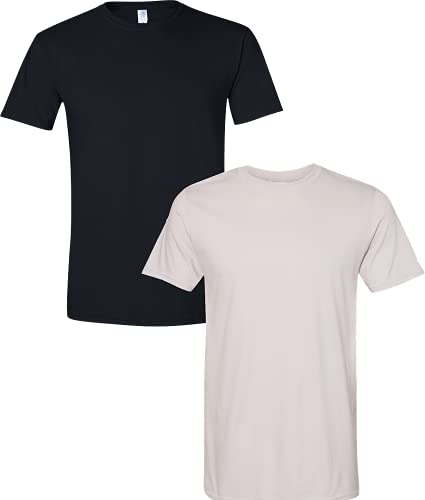 Image of Gildan Men's Softstyle Cotton T-Shirt, Style G64000, 2-Pack, Black