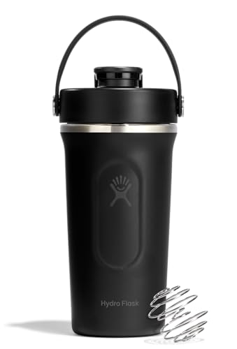 Image of Hydro Flask Shaker Bottle - Insulated Stainless Steel Gym Bottle for Pre Workout & Protein 24 Oz Tonal Black