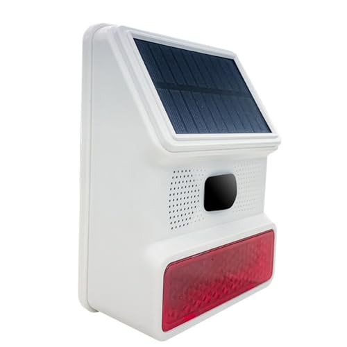 MeevrgR Alarma solar para exteriores con sensor infrarrojo humano y aviso de voz, 433 MHz inalámbrico, IP65 impermeable, para seguridad del hogar y sitio de construcción
