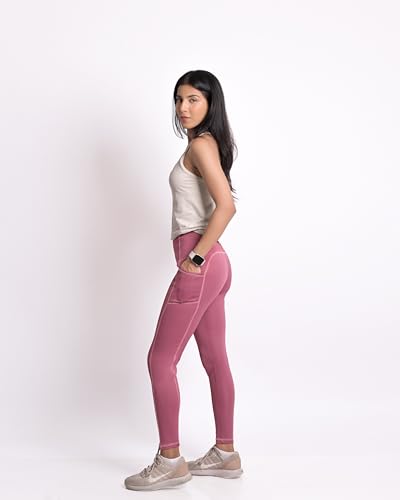 Image of Mehrang Women's Gym Wear Tights | Track Pants with Mesh Insert & Side Pockets : Ideal for Active Wear, Yoga & Workout | Stretchable Gym Pants for Women & Tights for Women