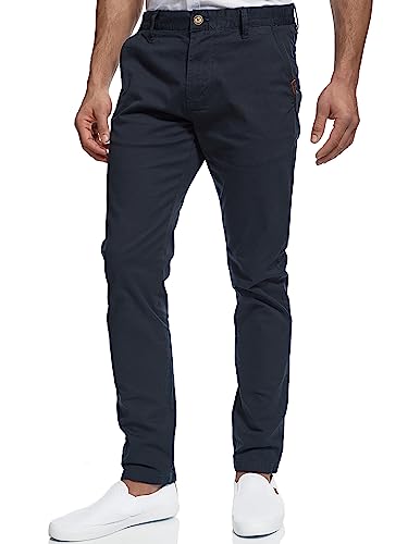 Indicode Herren Cherry Chinohose Stretchhose | Chino Herrenhose Stretch Stoffhose Navy, 33/34
