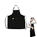 Delantal,Delantal de Cocina Impermeable con Bolsillos,Delantal de Cocina Ajustable para Mujer y Hombre,Delantal de Cocina de Calidad Profesional para Café,Tienda de Postres,Bar,Barbacoa,Jardinería