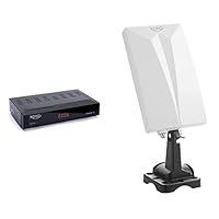 Xoro HRT 8730 Hybrid DVB-C/DVB-T/T2 Receiver schwarz &amp; HAN 600 P Passive DVB-T2 Kombo Antenne mit eingebautem Verstärker (LTE Filter, Rauschfilter, 3,5m Anschlusskabel) weiß