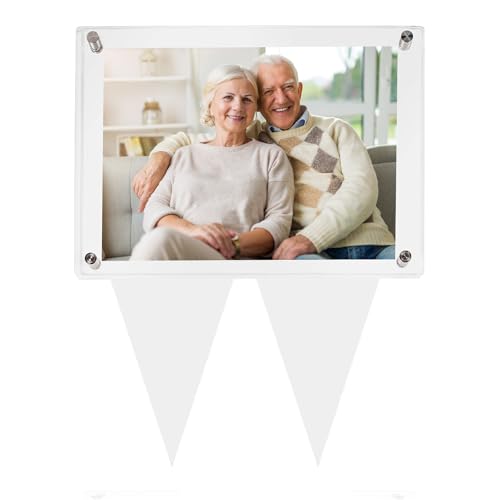 Tikitup Cornice impermeabile per tomba, decorazioni per cimitero per tomba, 1 pezzo cornice orizzontale in acrilico trasparente per esterni, resistente alle intemperie, per animali domestici, cani,