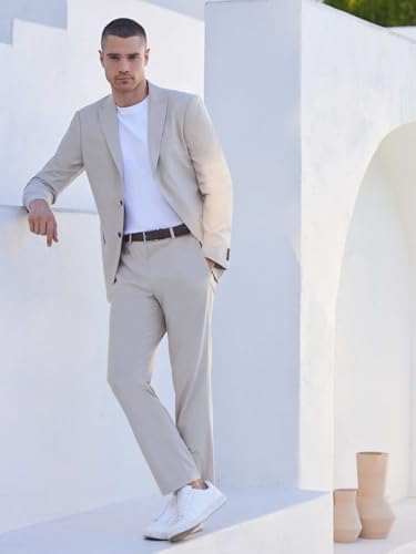 Men's 2 Piece Suit Slim Fit Suits for Men Two Button Blazer Formal Business Jacket Suit for Wedding Prom Dinner4