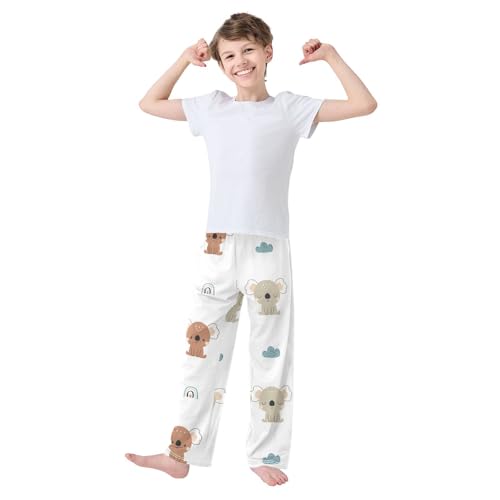 Cute Koalas Boys Pants Boys Athletic Pants Long Pant for Boy with Pockets Wide-Leg Size 6-14Y3