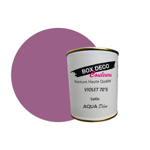 BOX DECO COULEURS Peinture murale acrylique aspect satin Aqua Déco - 750ml, Violet 70'S