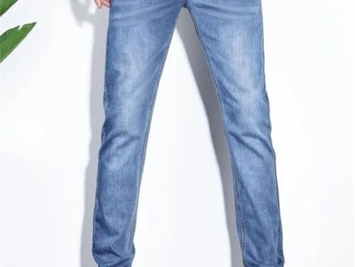 Men's Plus-Size Slim-fit Business Classic Stretch Straight-Leg Jeans, Casual Loose-fit Pants.3