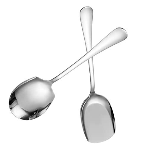 GRIRIW 1Set Stainless Steel Serving Spoon Soup Spoon Utensils for Parties Ergonomic Design Lightweight and Easy to Handle for Home and Restaurant Use
