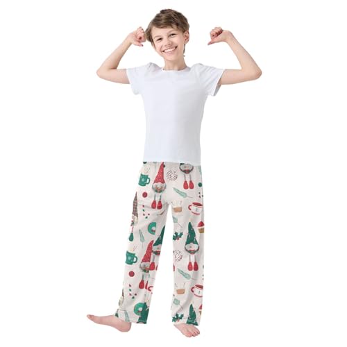 Boys' Pants Funny Christmas Gnomes Long Bottoms Jogger Pants Elastic Waist Trousers with Pockets S-XL2