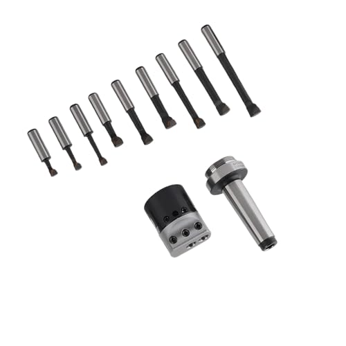 Jeu De Barres D'alésage 9Pcs clé hexagonale machine CNC Ensembles de têtes ennuyeuses trousses d'outils en acier au carbone filetage de queue 1-1 / 2-18UNF M12 MT3 tête d'alésage F1-12mm