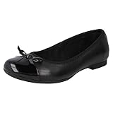 Clarks Scala Bloom Y, Bailarinas Niñas, Negro (Black Leather), 36 EU Ancho