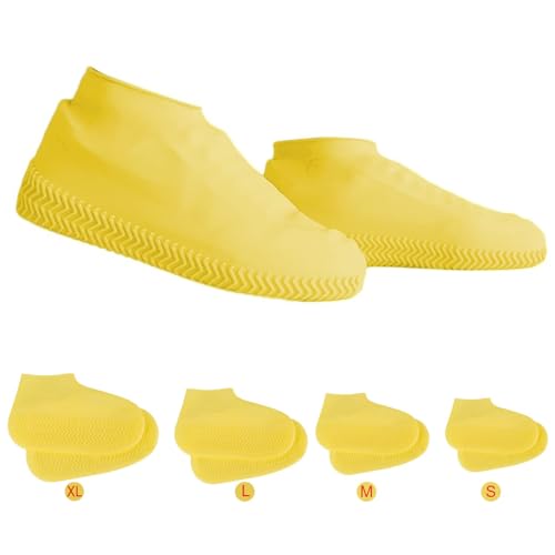 Silikon Überschuhe Wasserdicht Hillylolly Silikon Schuhüberzieher, Überschuhe aus Silikon, Segenüberschuhe Silikon, Wasserdichte Überschuhe Silikon für Kinder/Damen/Herren, geeignet für Regentage (M)