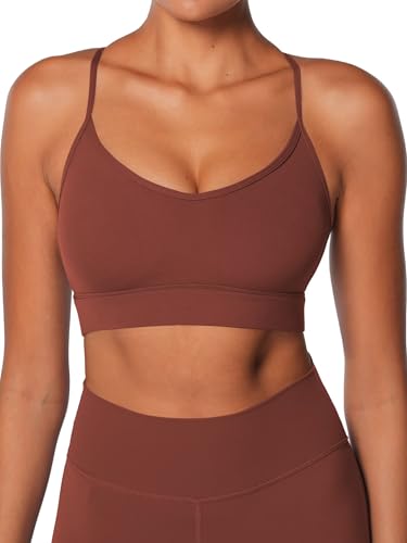 Image of Sunzel Sports Bra for Women, Criss-Cross Open Back Adjustable Strappy Bras, Workout Gym Padded Yoga Bra with Removable Pads