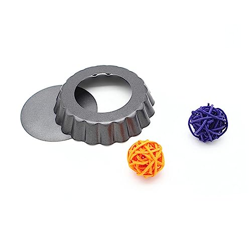 Unomor 2Pcs Round Baking Tray Non Stick Mini Tart Pan Baking Mat for Bread Cake and Muffin Creations Easy to Clean for Festive Treats