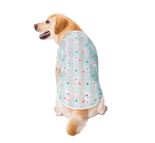 Image of HDKUW Pet Clothes,Dog Summer T-Shirt Cool Breathable Sunscreen Dog Vest Clothes Outfit Costume for Medium Large Dogs Light Green Rabbit 5XL