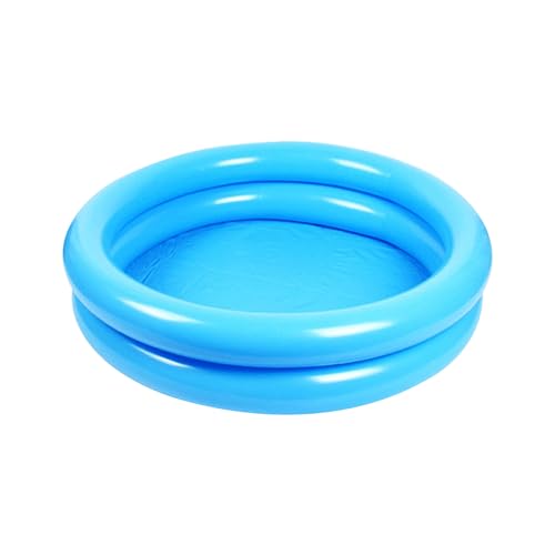 Mini Inflatable Baby Swimming Pool Paddling Pool for Babies 2 Ring with Inflatable Safety Sea Animals Patterns for Indoor Outdoor Girls Boys Garden Backyard (Blue B)