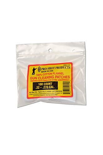 Pro Shot Products .22-.270 Caliber 100 Count Patches, White, 1 1/8