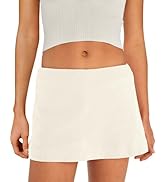SENSERISE Womens Cotton Linen Skorts Mini Skirt with Shorts Underneath Short A Line Skirts Summer...