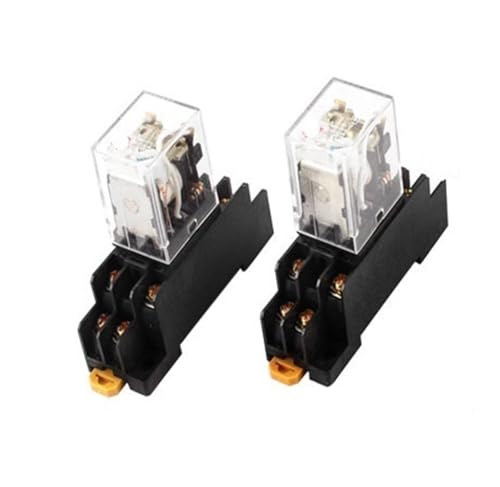 Relé de potencia DPDT bobina AC 24V y 8 pines con base para sustitución rápida en maquinaria