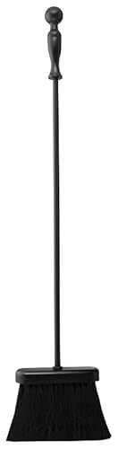Rocky Mountain Goods Hearth Brush - Heavy Duty Long Handle Metal Fireplace Brush Broom - Easy Sweep Ash Design