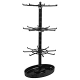 Gain de place sur votre bureau : ce porte-bijoux de bureau optimise l'espace de votre table en combinant un présentoir à bijoux et un organiseur de colliers rotatif pour un rangement maximal dans un format compact