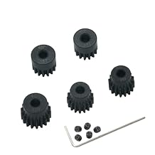 5-Pack Steel 48P Pinion Gear Sets 14T 15T 16T 17T 18T with Screws for 3.175mm 1/8-Inch Shaft 1/10 RC Car Brushless Brush Motor