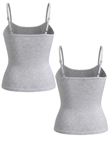 Image of DChica Essentials Padded Camisole Starter Bra for Young Girls, Sleeveless Undershirts Cami Vest with Adjustable Straps, Cotton Camisole Tank Top /Innerwear for Girls