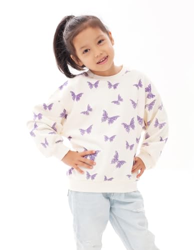 Image of BINIDUCKLING Baby Girl Rainbow Sweatshirt for Girls Long Sleeve Shirt 18 Months-6 Years