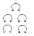BodyPJ Sparkles 5-10Pcs Stainless Steel Circular Barbell Septum Piercing Balls Horseshoe Nose Nipple Tragus Eyebrown Earrings Lip Ring 16G (5pcs 8mm)