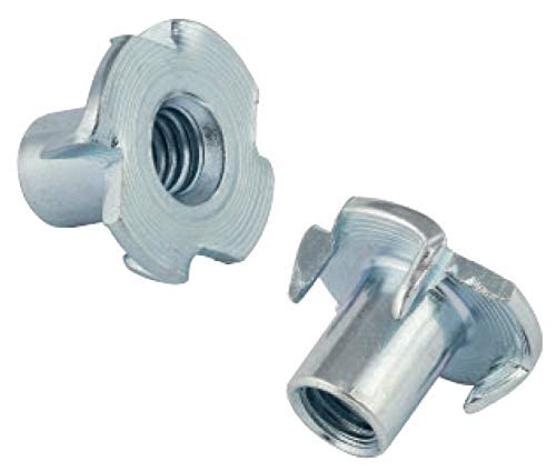 HEXATON Tuerca en T de 4 Puntas Tuercas para Madera de Metal Galvanizado Tuerca de Cuatro Puntos M6 x 9 mm 50 Piezas Cover