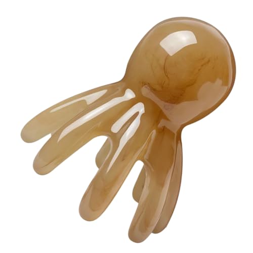 FOMIYES Eight-Claw Comb Manual Head Massager Facial Gua Sha Tool Jade Massage Comb Scraping Scalp Comb Manual Scalp Massagers Head Scratcher Massager Whisk Neck Massagers Light Brown Resin