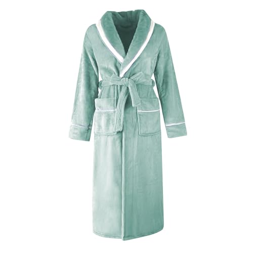 Peignoir artificiel épais et allongé pour femmes et couples en flanelle