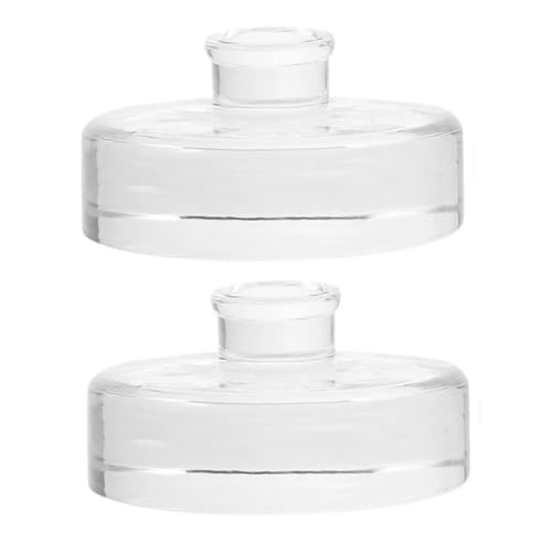 Camland 2 Pcs Fermentation Glass Weights for Wide Mouth Jars - Pickle Bottles with Sealing Lids for Efficient Fermenting - Durable, Transparent Fermenting Lids and Weights for Sauerkraut, Kimchi