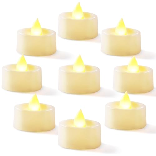 Homemory 24 Pack Warm White Battery Led Tea Lights, Flameless Flickering Tealight Candle, Dia 1.4Â?? Electric Fake Candle For Votive, Wedding, Party, Table, Dining Room, Gift