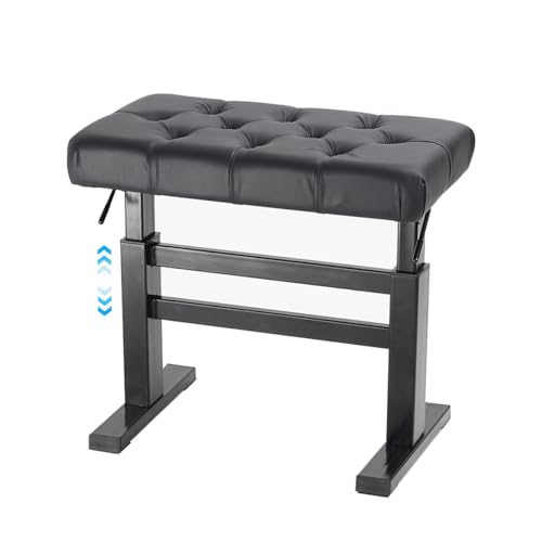 lumizone Hydraulic Lifting Keyboard Bench - Height Adjustable Piano Bench Heavy Duty Piano Stool...