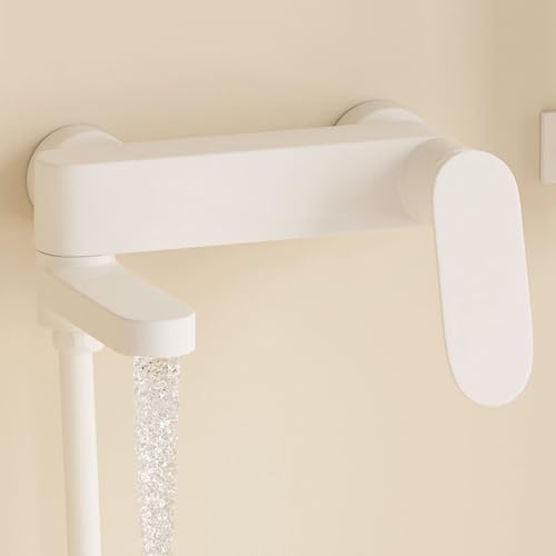 Ensemble de pommeau de douche mural beige pour optimiser l'espace du bain - 6