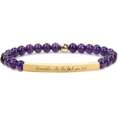 INSYOHO Remember Who You Are Bracelet - Moss Agate Healing Crystal Beaded Jewelry with Gold Details Unisex Inspirational Accessory for Women Men