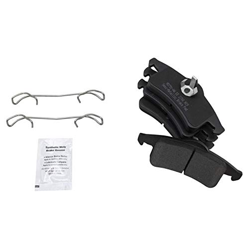 Image of TRQ Rear Brake Pad & Rotor Kit, with Chemical Kit Parking Brake Shoe Set Semi-Metallic Compatible with 1999-2004 Jeep Grand Cherokee
